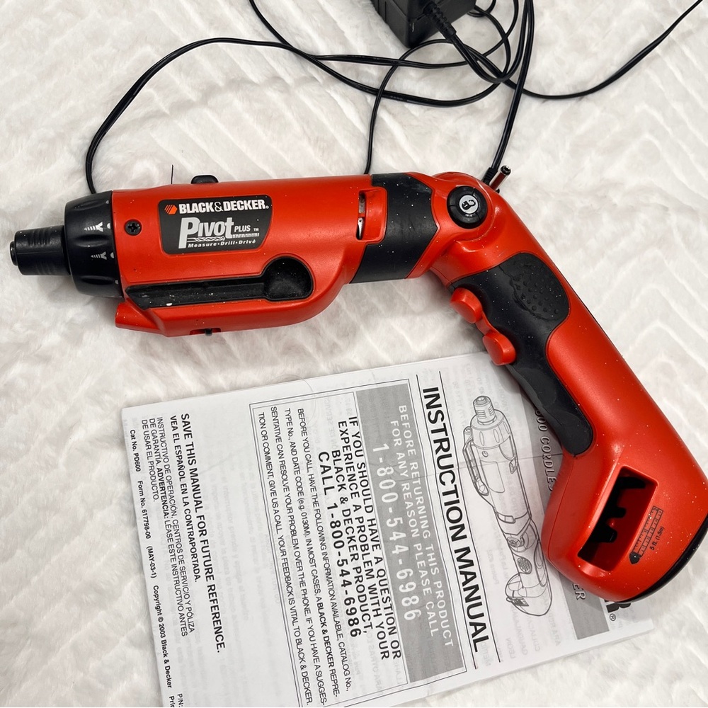 Black & Decker PD600 Pivot Plus Drill Driver 6V Screwdriver With‎ Charger